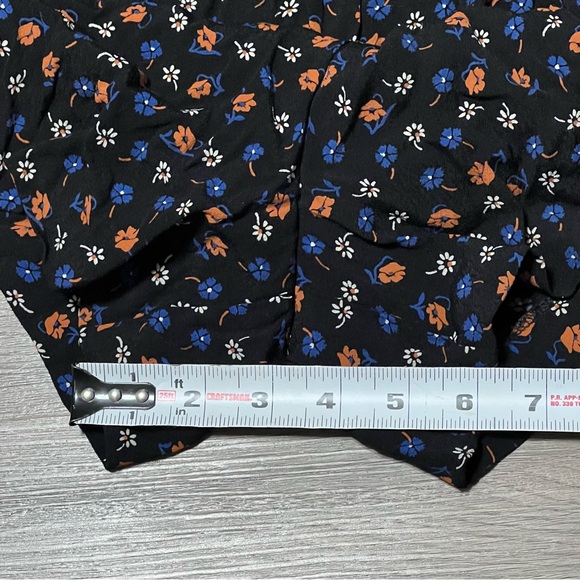 Madewell 2 Wrap-Front Romper Black Prairie Posies Floral Tie Retro L2496 NWT - Picture 10 of 10